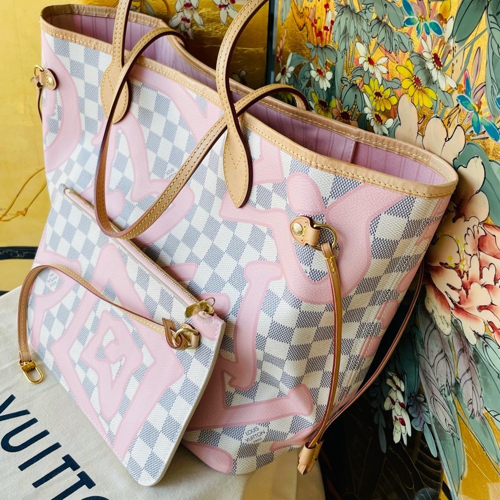 π Louis Vuitton Neverfull Damier Azure Tahitienne Ltd Edition RARE - Picture 6 of 17